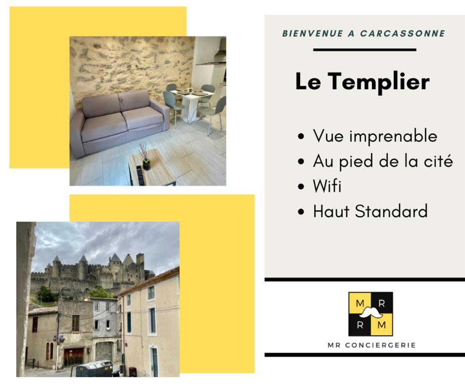 Le Templier Vue Cite Pied Cite Medievale Neuf Carcassonne Zewnętrze zdjęcie